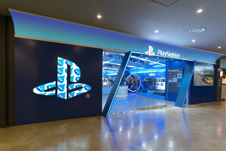 PlayStation 品牌電競游戲設備線下店鋪空間設計，藍色科技風格