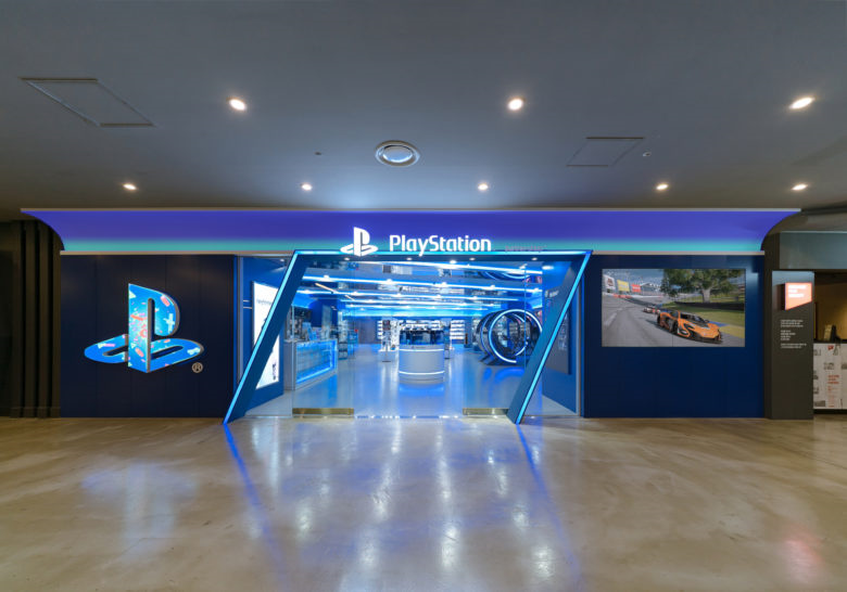 PlayStation 品牌電競游戲設備線下店鋪空間設計，藍色科技風格