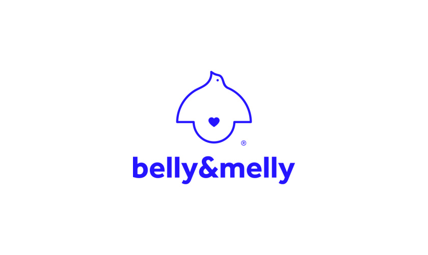 belly&melly 母嬰用品品牌logo設計vi設計，小鳥+燈泡+心形