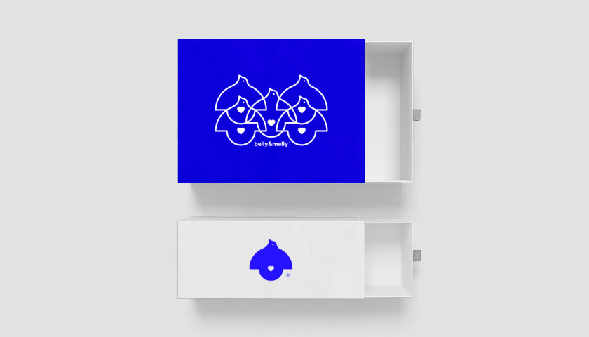 belly&melly 母嬰用品品牌logo設計vi設計，小鳥+燈泡+心形