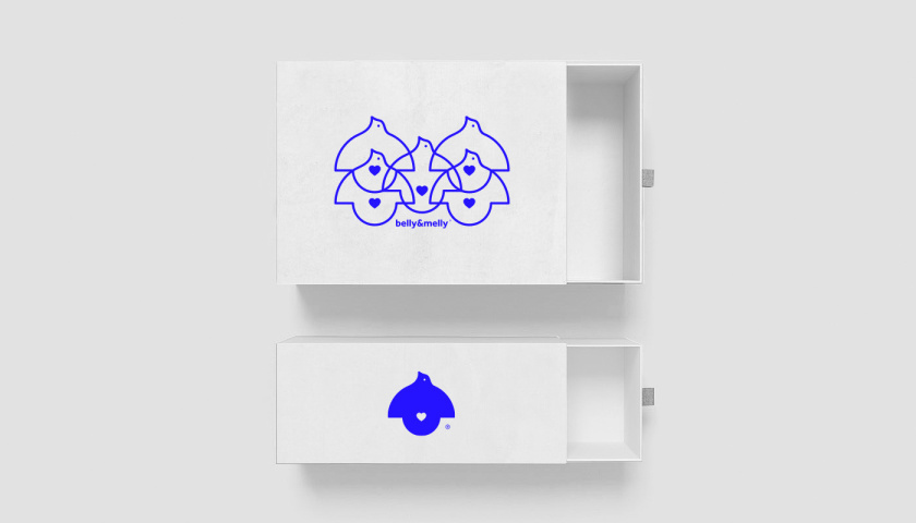 belly&melly 母嬰用品品牌logo設計vi設計，小鳥+燈泡+心形