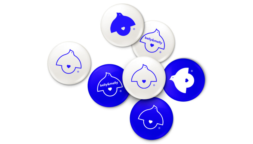 belly&melly 母嬰用品品牌logo設計vi設計，小鳥+燈泡+心形