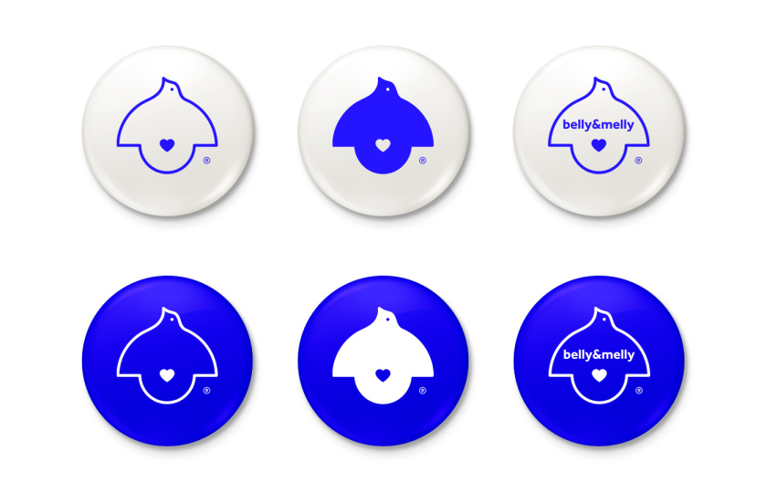 belly&melly 母嬰用品品牌logo設計vi設計，小鳥+燈泡+心形