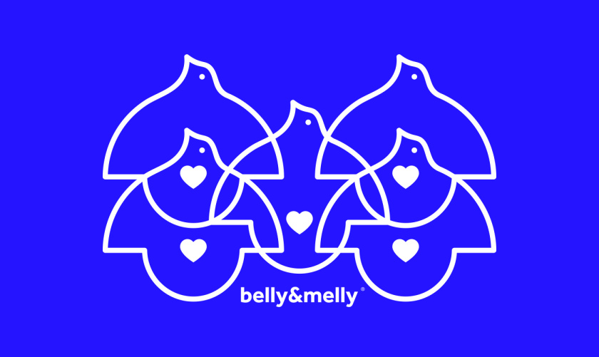 belly&melly 母嬰用品品牌logo設計vi設計，小鳥+燈泡+心形
