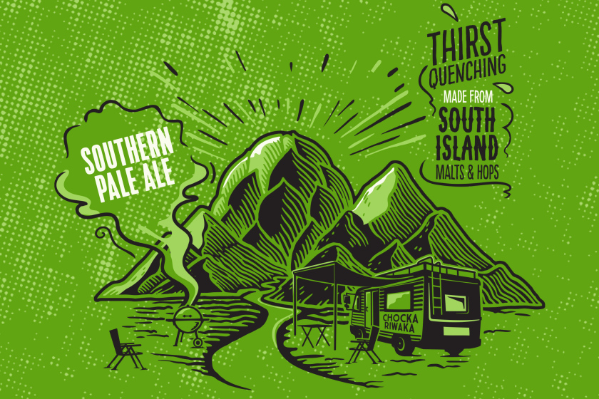 BRB易拉罐啤酒包裝設計，有趣的啤酒花線條插畫設計