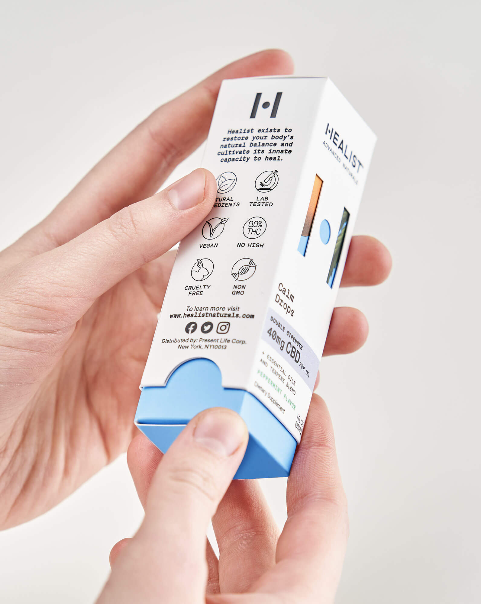 Healist大麻二酚CBD草本保健品藥品包裝設計，自然植物與現代科學的平衡