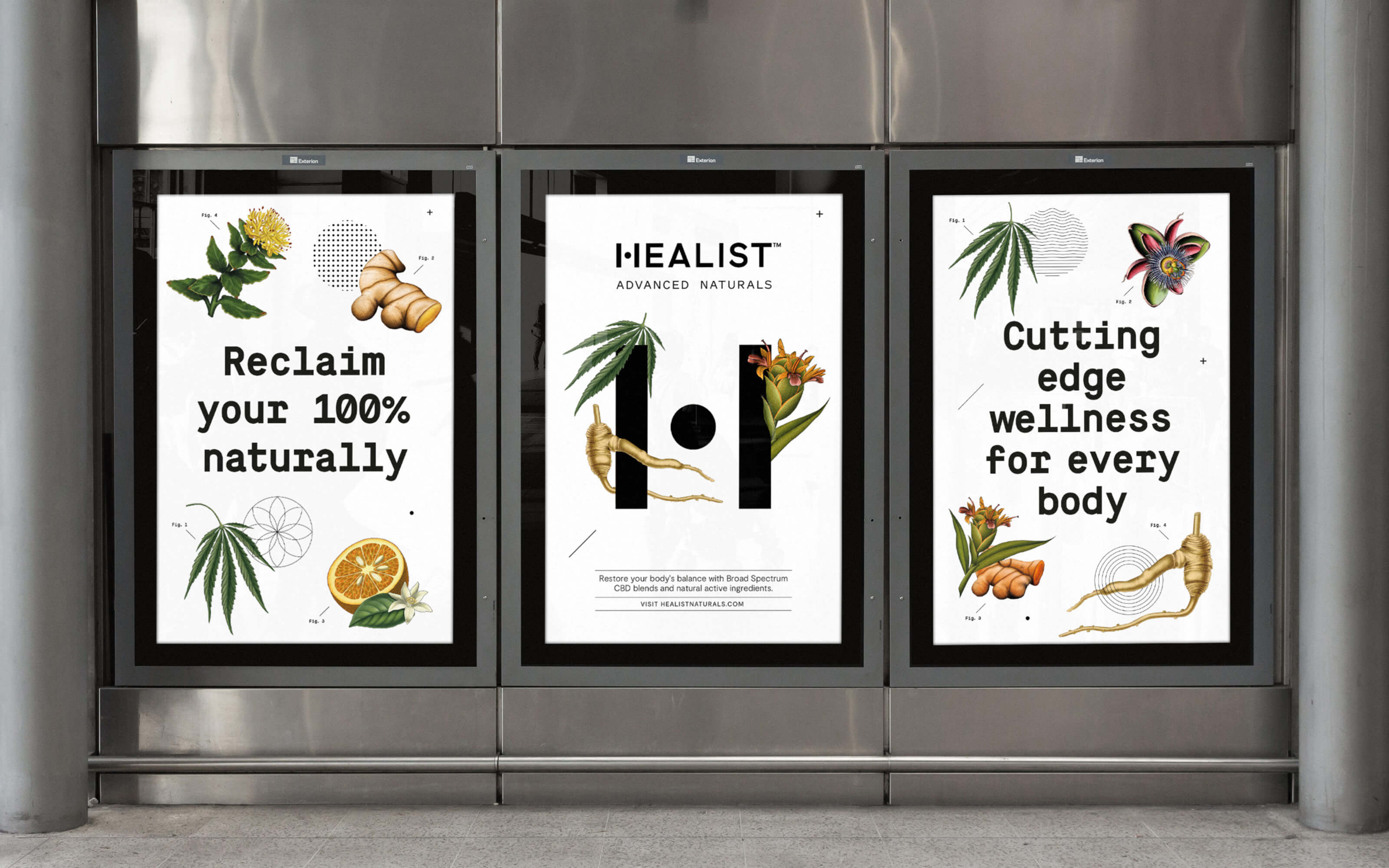 Healist大麻二酚CBD草本保健品藥品包裝設計，自然植物與現代科學的平衡