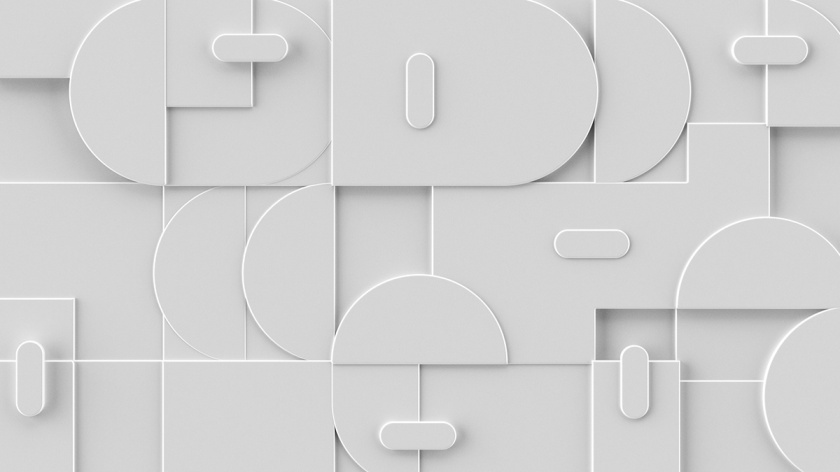 Blue 5 Solutions 科技公司企業品牌形象vi設計,,幾何同色系藍色色塊輔助圖形