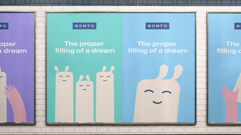 Sonto兒童床墊品牌vi視覺形象識別設計，源自床墊造型的可愛二維卡通設計