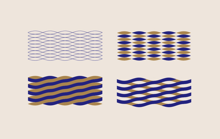 RONDIBLU 床墊睡眠產(chǎn)品品牌形象vi設(shè)計(jì)-四種交織波浪曲線輔助圖形設(shè)計(jì)：