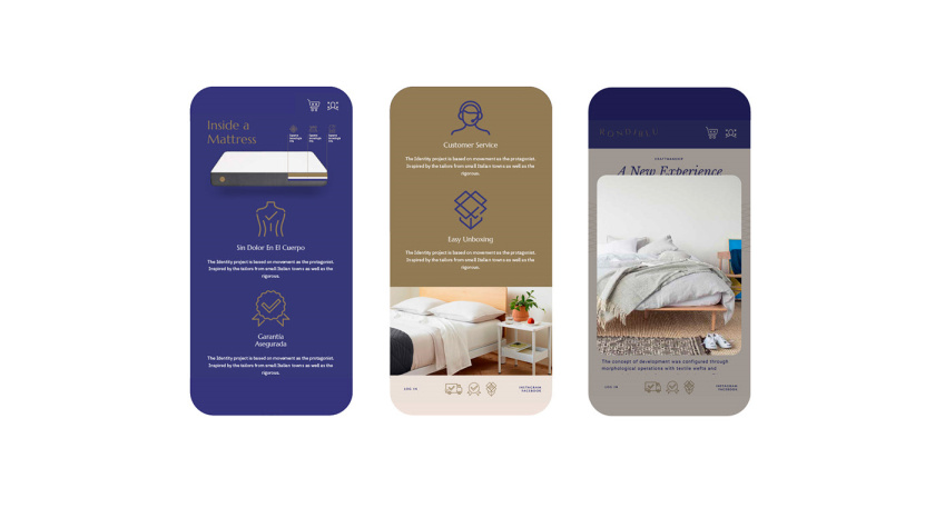 RONDIBLU 床墊睡眠產(chǎn)品品牌形象vi設(shè)計(jì)，交織的紡織與床墊波浪曲線