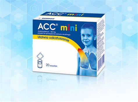 ACC抗支氣管炎藥品盒包裝設(shè)計，兒童真人照片疊加肺部支氣管圖形