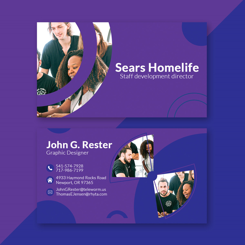 Business Card 帶團(tuán)隊(duì)照片的名片設(shè)計(jì)