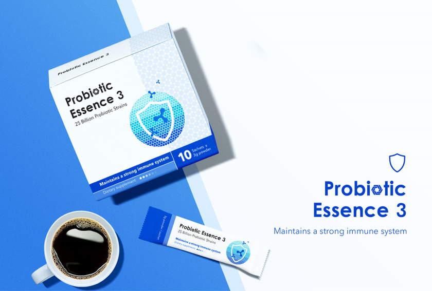 Probiotic 益生菌膳食補充劑保健品包裝設計“現代科技”風