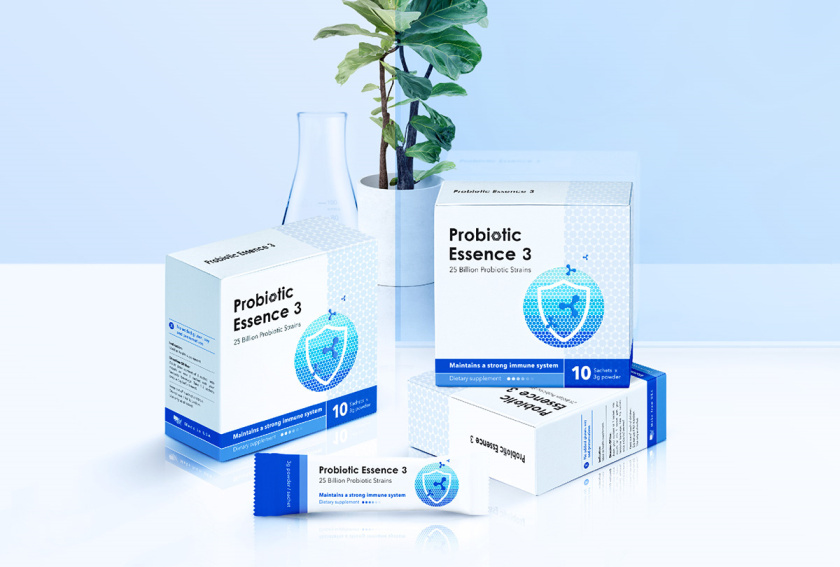 Probiotic 益生菌膳食補充劑保健品包裝設計“現代科技”風