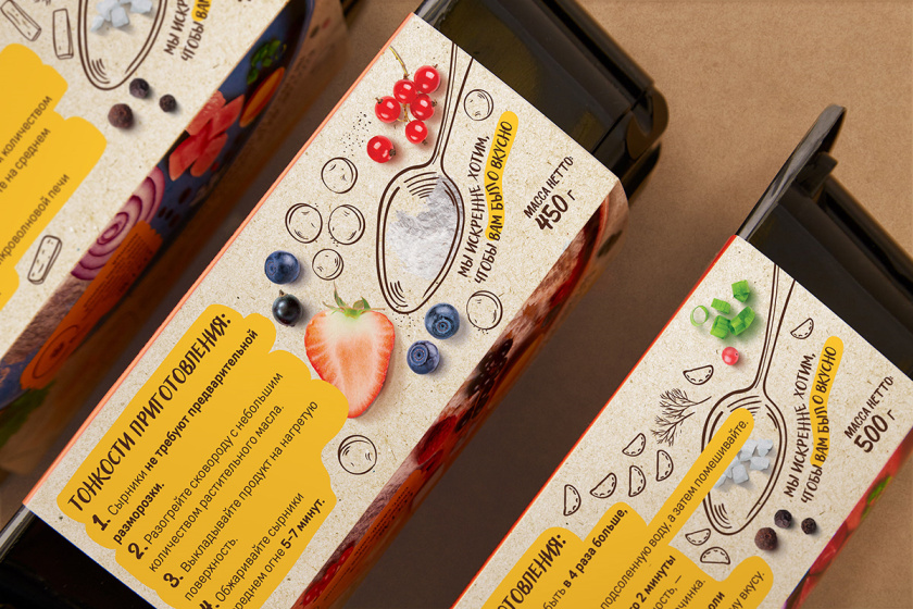 Kak Doma就像在家混沌餃子肉餡糕點冷凍保鮮烹飪食品包裝設計,手繪圖案+實物照片 Kak Doma就像在家混沌餃子肉餡糕點冷凍保鮮烹飪食品包裝設計,手繪圖案+實物照片