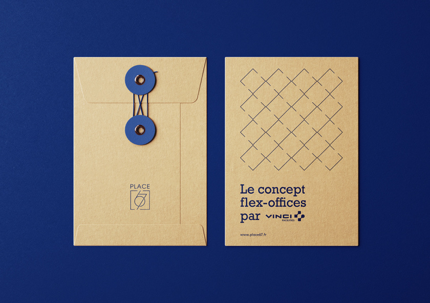 Place 67 共享辦公空間品牌形象vi設計logo設計-檔案袋設計，辦公風格裝飾元素