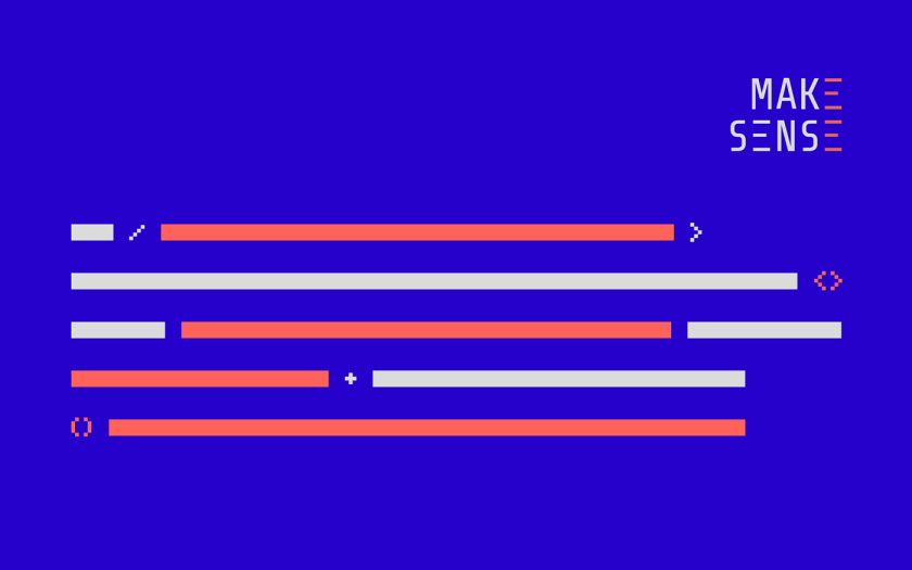 Make Sense 軟件開發公司vi設計，長短線條加代碼元素
