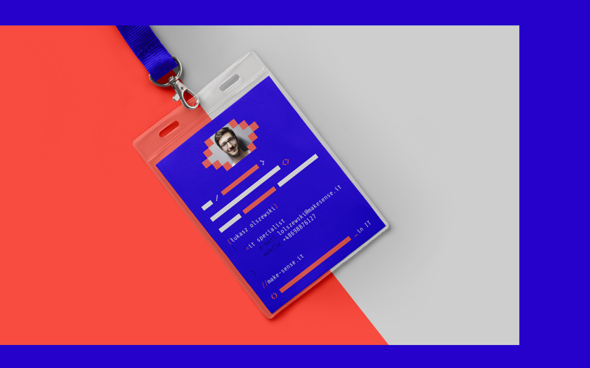 Make Sense 軟件開發公司vi設計，長短線條加代碼元素