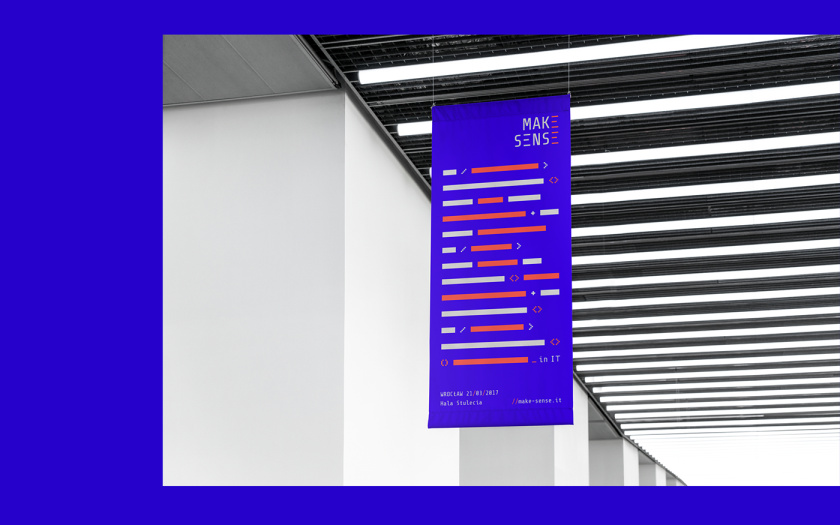 Make Sense 軟件開發公司vi設計，長短線條加代碼元素