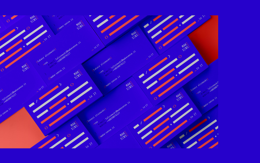 Make Sense 軟件開發公司vi設計，長短線條加代碼元素