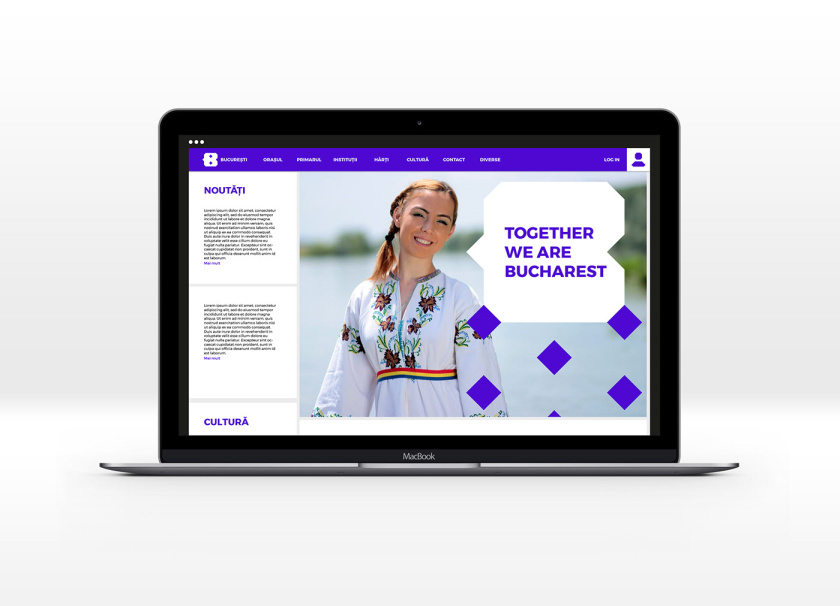 Bucharest布加勒斯特城市品牌vi視覺形象設計logo設計，單色幾何風格