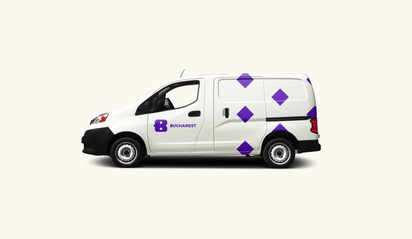 Bucharest布加勒斯特城市品牌vi視覺形象設計logo設計，單色幾何風格