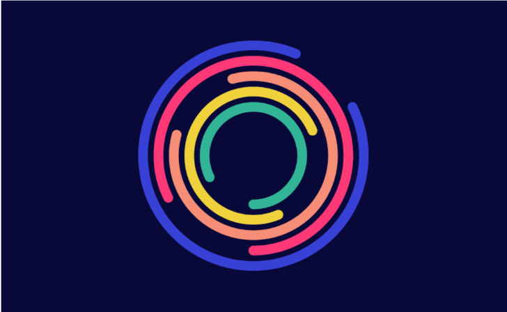 EO企業家組織協會機構logo設計與品牌視覺形象vi設計，動態風格多層圓形線條