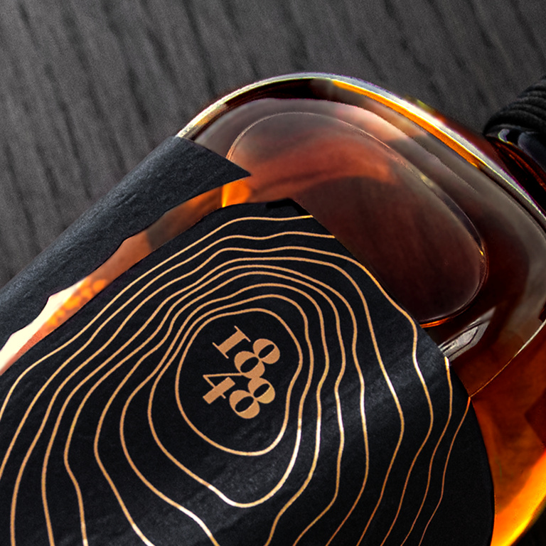 德國葡萄酒品牌1848“樹木年輪”圖案包裝設計