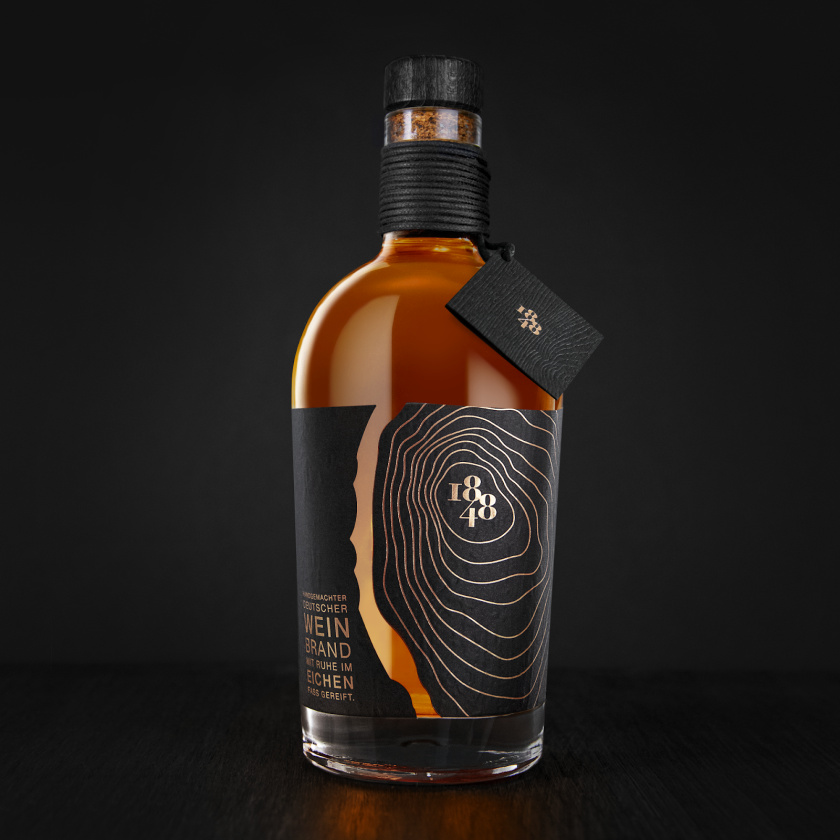 德國葡萄酒品牌1848“樹木年輪”圖案包裝設計