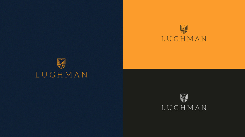 LUGHMAN 消費品公司迷宮線條盾牌logo設計與vi設計