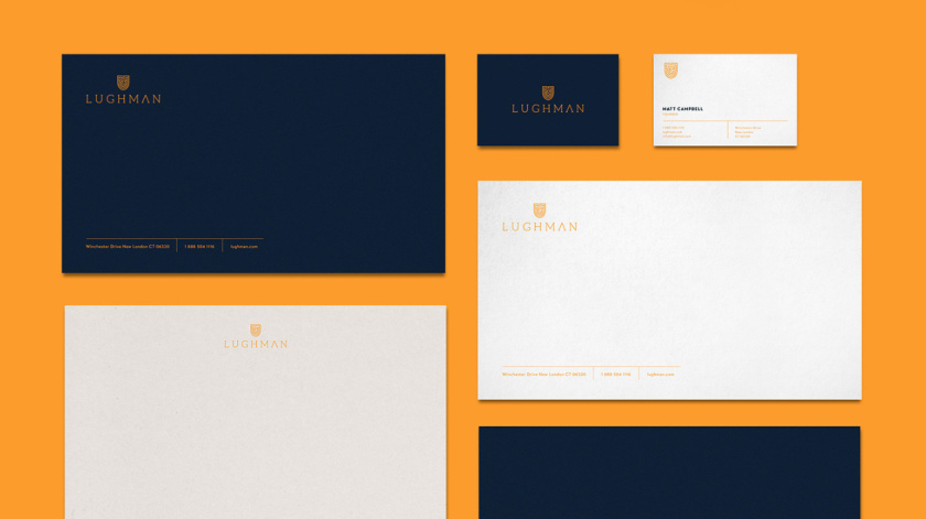 LUGHMAN 消費品公司迷宮線條盾牌logo設計與vi設計