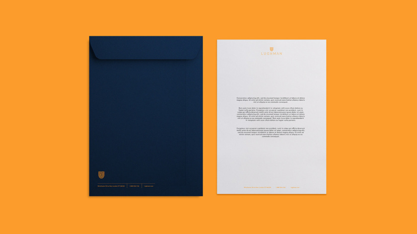 LUGHMAN 消費品公司迷宮線條盾牌logo設計與vi設計