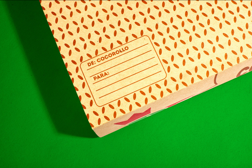 Cocorollo 雞蛋糕糕點包裝設計，一只可愛的雞插畫