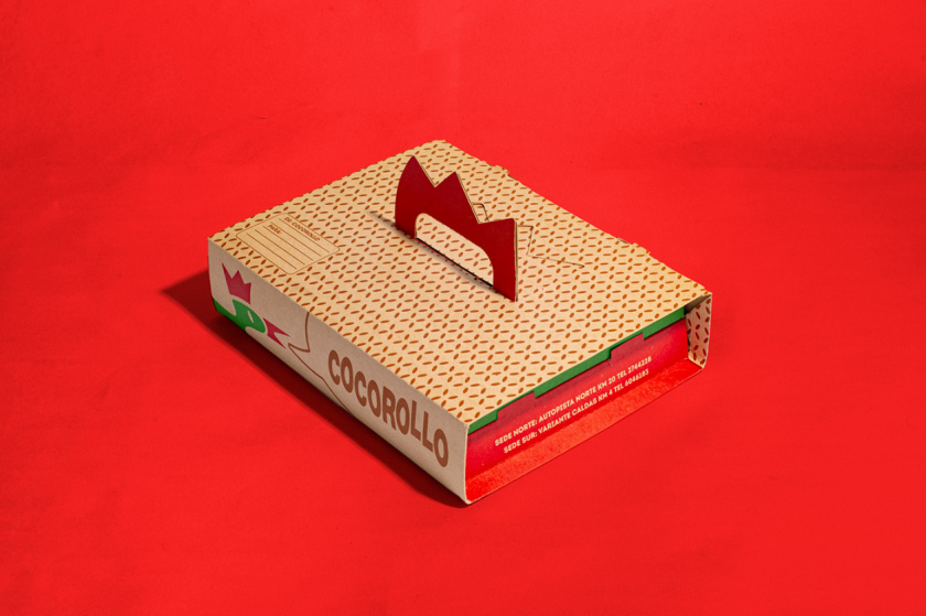 Cocorollo 雞蛋糕糕點包裝設計，一只可愛的雞插畫