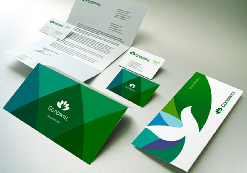 Goodwill 糧食面粉企業(yè)品牌logo設(shè)計(jì)與品牌形象識(shí)別設(shè)計(jì)，小鳥與花朵結(jié)合元素