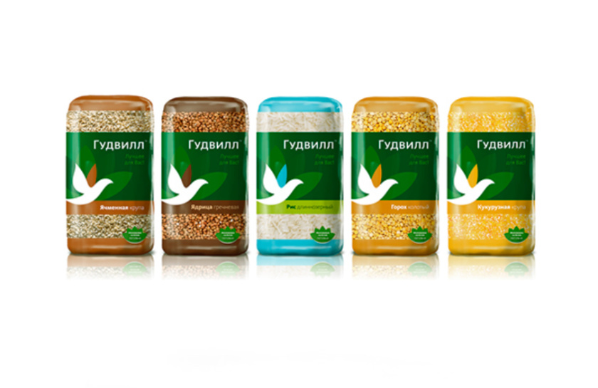 Goodwill 糧食面粉企業(yè)品牌logo設(shè)計(jì)與品牌形象識(shí)別設(shè)計(jì)包裝設(shè)計(jì)，小鳥與花朵結(jié)合元素