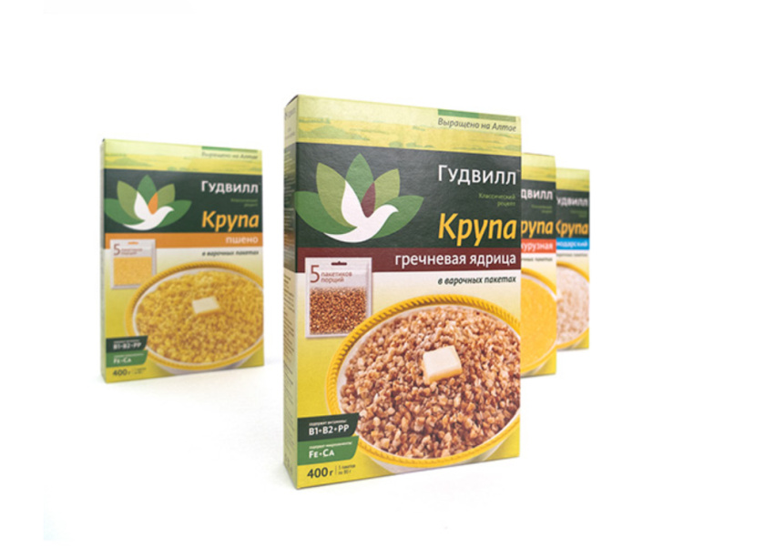 Goodwill 糧食面粉企業(yè)品牌logo設(shè)計(jì)與品牌形象識(shí)別設(shè)計(jì)包裝設(shè)計(jì)，小鳥與花朵結(jié)合元素