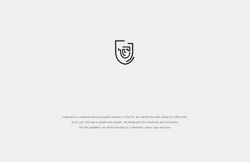 LUGHMAN 消費品公司迷宮線條盾牌logo設計與vi設計