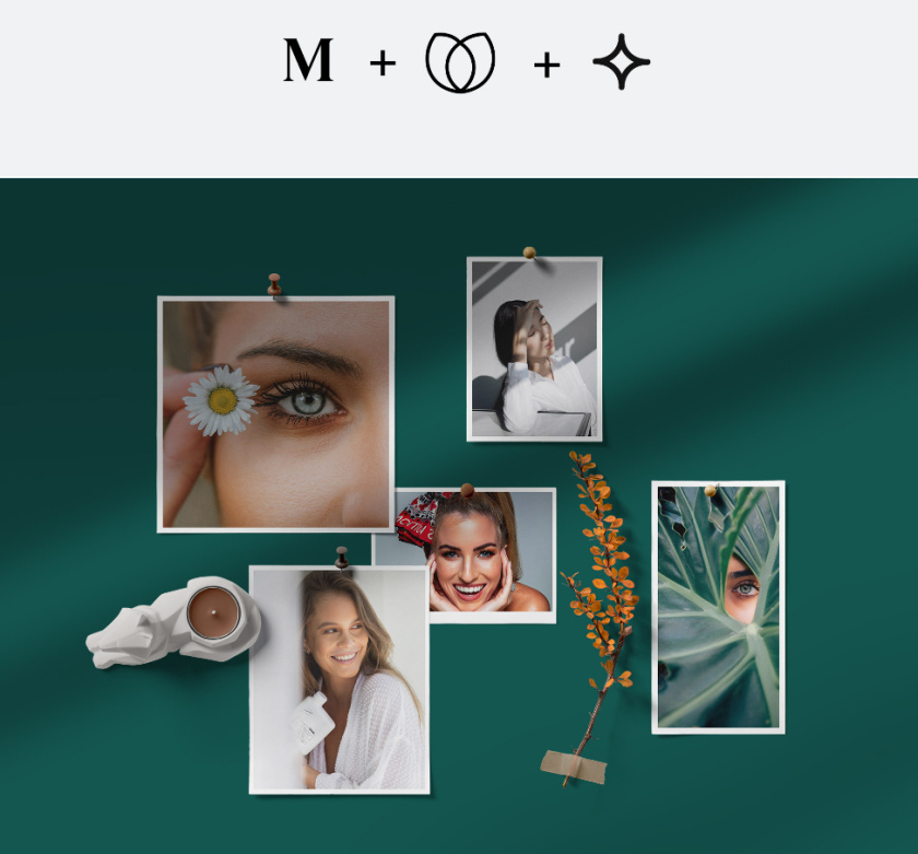 Madelyn 化妝品品牌logo設計“花朵+星星”元素