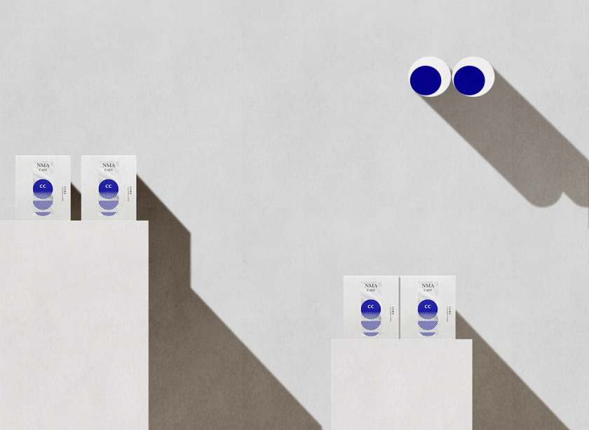 NMA CAFE 咖啡包裝設計“單色幾何元素”風格