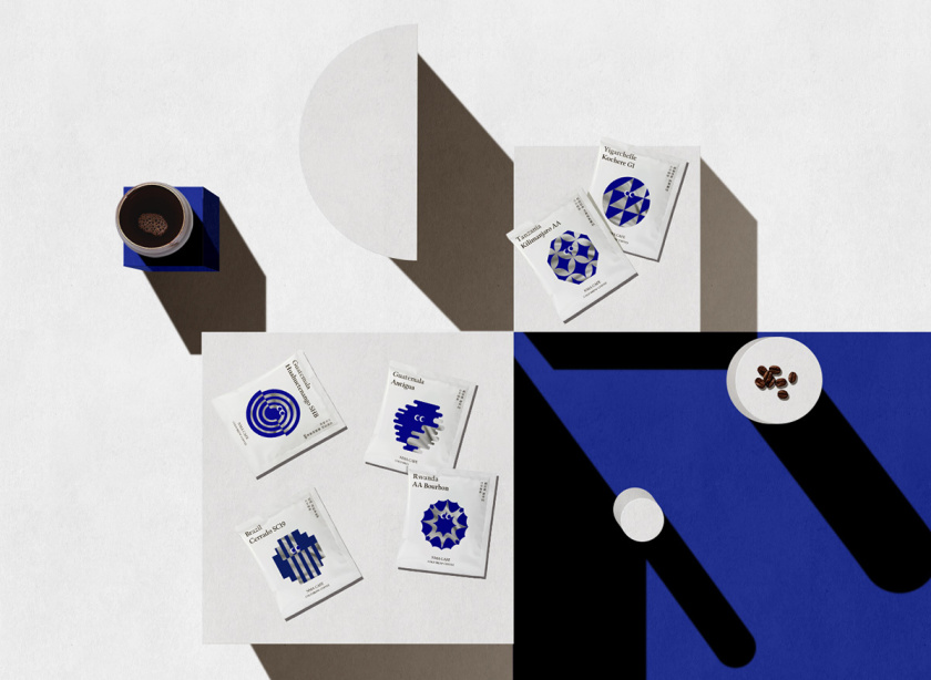 NMA CAFE 咖啡包裝設計“單色幾何元素”風格