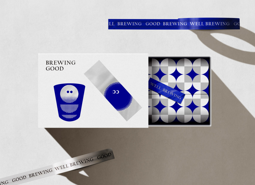 NMA CAFE 咖啡包裝設計“單色幾何元素”風格