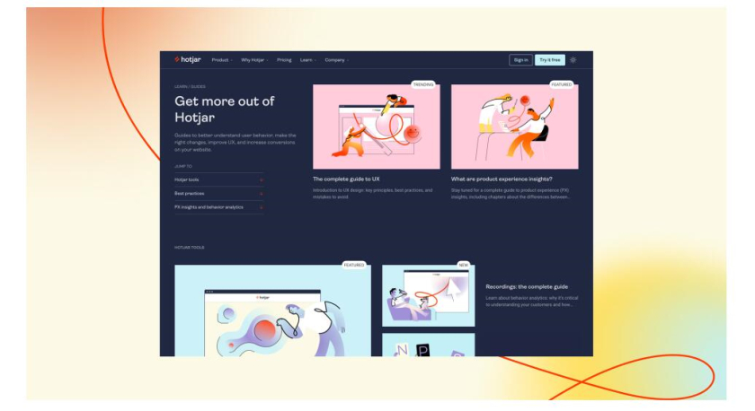 Hotjar 網站熱點工具品牌logo設計“抽象熱浪+極簡插圖品牌應用設計”