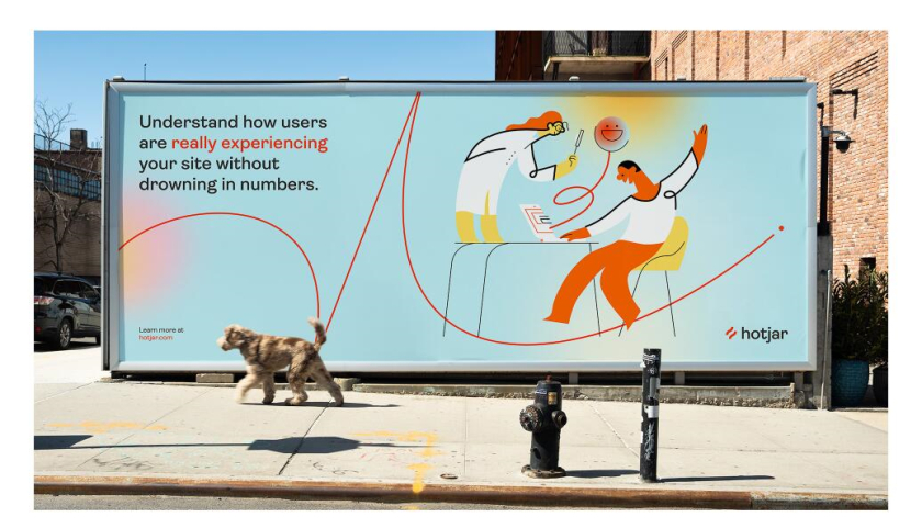 Hotjar 網站熱點工具品牌logo設計“抽象熱浪+極簡插圖品牌應用設計”