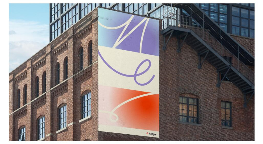 Hotjar 網站熱點工具品牌logo設計“抽象熱浪+極簡插圖品牌應用設計”