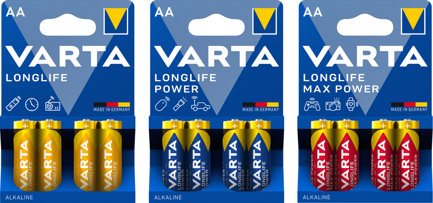 VARTA 瓦爾塔家用電池更新品牌形象——logo和包裝設計高度統一