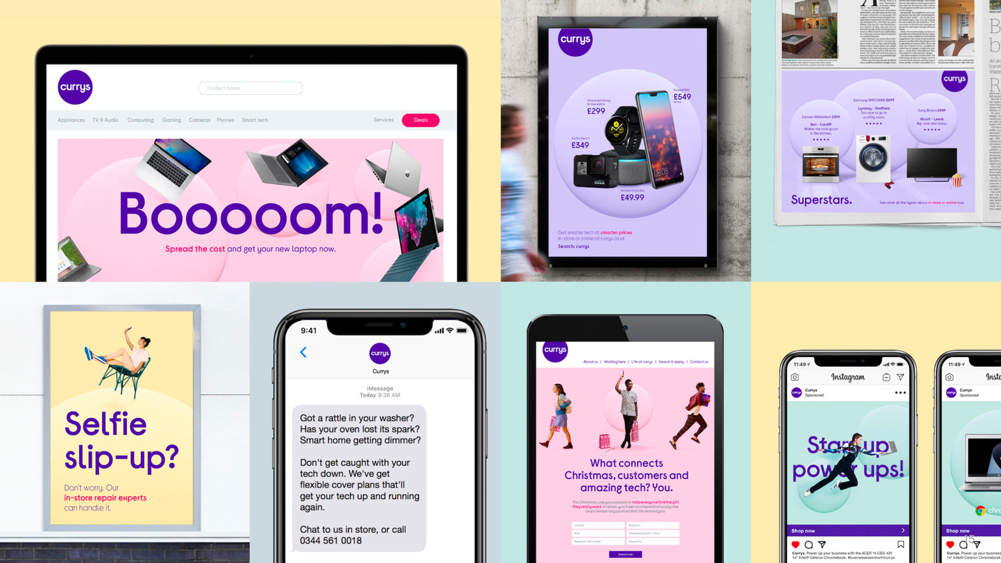 Currys 科技技術(shù)產(chǎn)品和服務(wù)全渠道零售商品牌logo設(shè)計vi設(shè)計“3D圓形圖形”-廣告和促銷設(shè)計