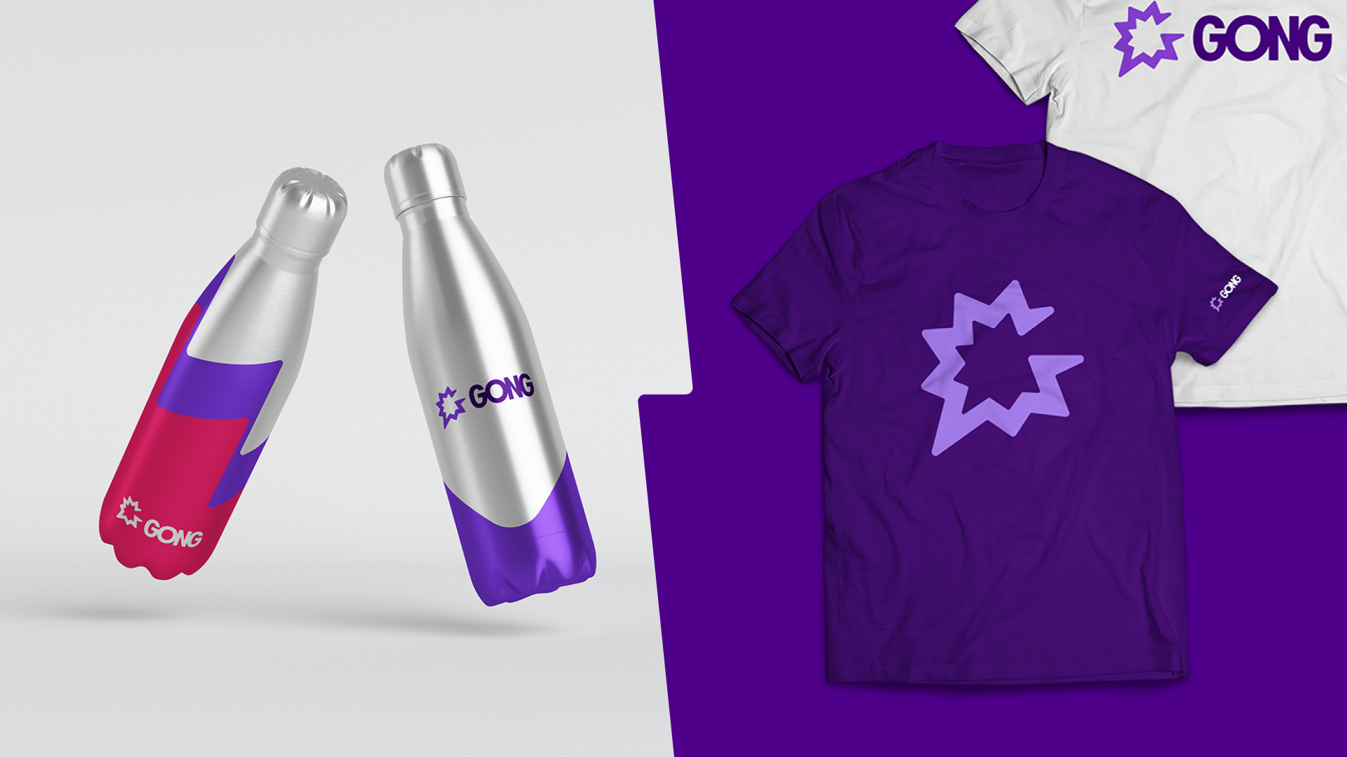 CRM客戶關系管理平臺GONG品牌logo設計vi設計，慶祝星星元素+對話框+G