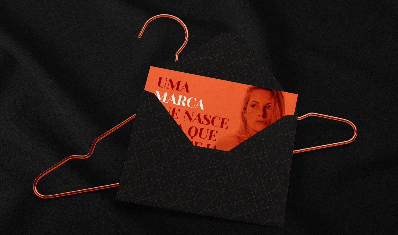 個性與時尚的Liz Almeida服裝品牌vi設計，以“雜亂而有序排列的線元素為輔助識別